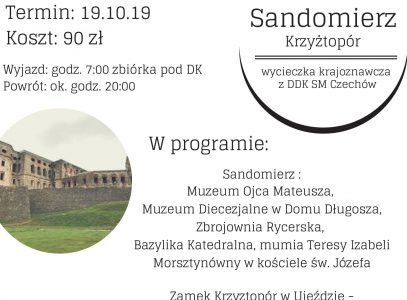 Wycieczka Sandomierz 19.10 – trwają zapisy