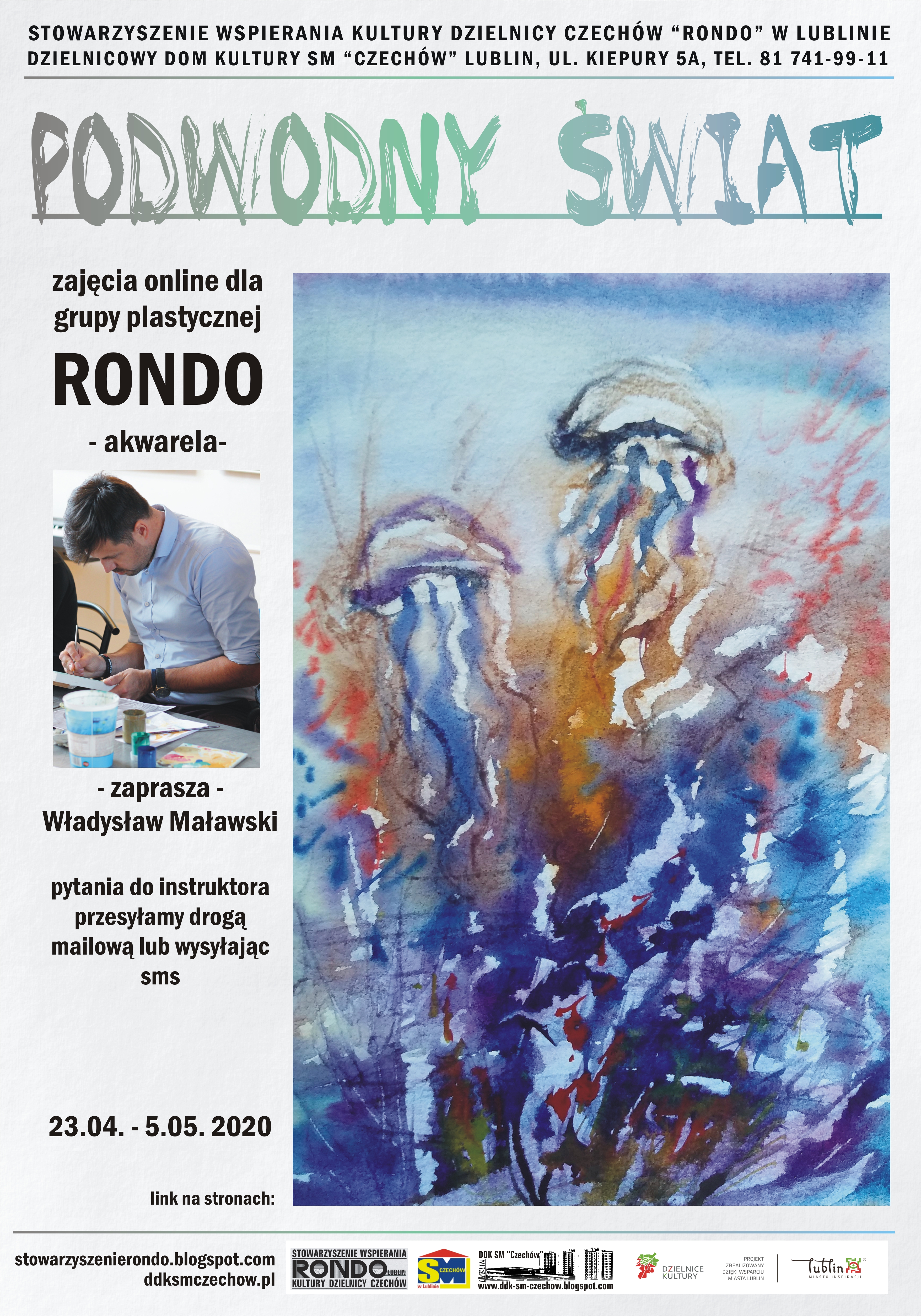 „Podwodny świat” – zajęcia akwareli grupy Rondo online